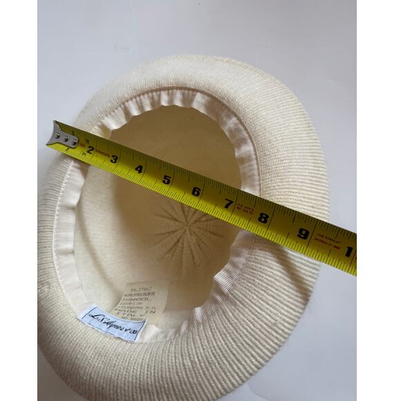 Vintage L.S. Aryes + Co Wool Bowler Hat Cream Retro Quiet Luxury Timeless - Picture 4 of 5